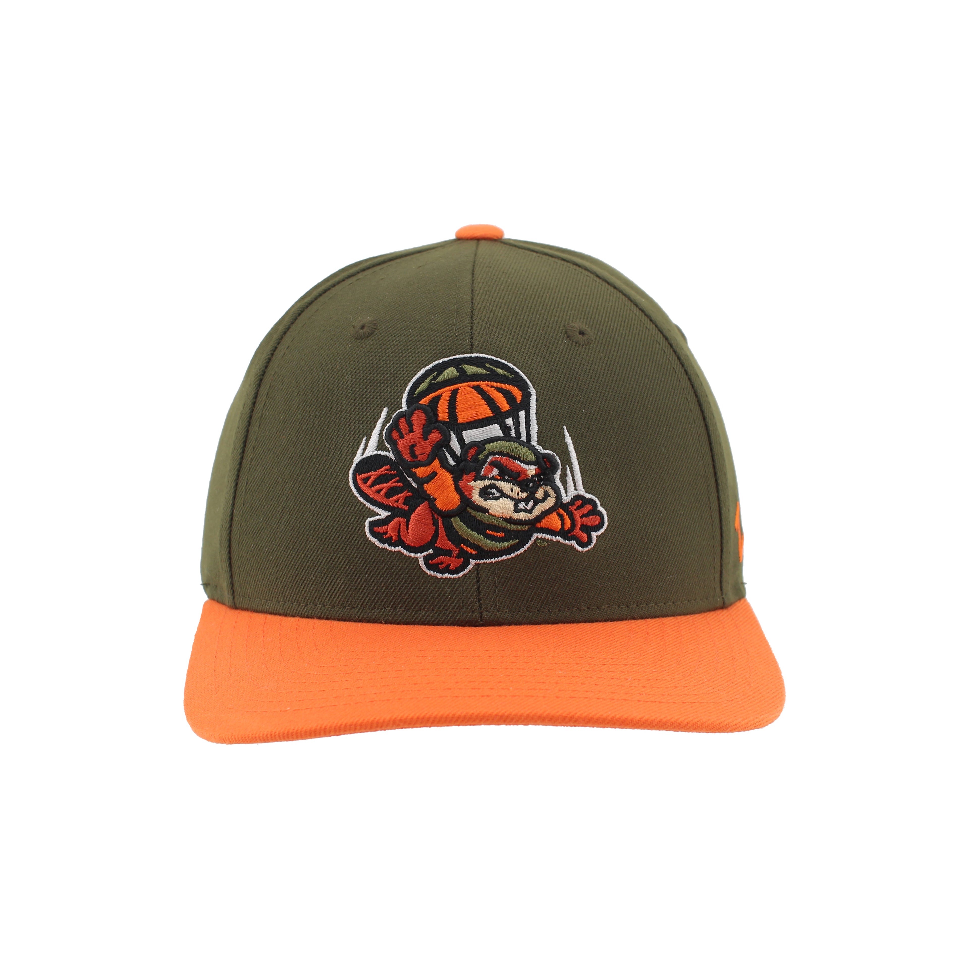 BOISE BATTLE BEAVERS CONTENDAR SNAP BACK HAT, GREEN/ORANGE