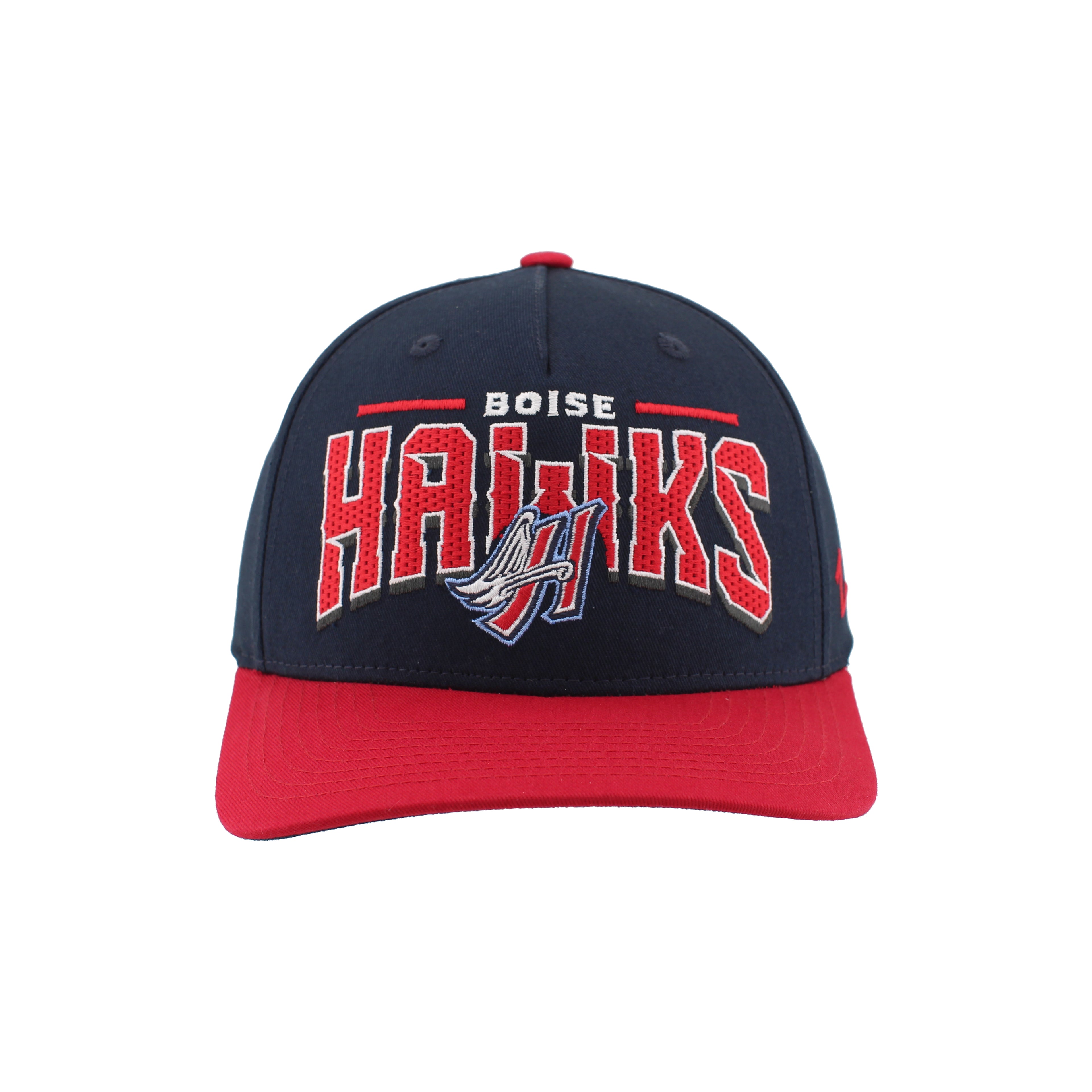 BOISE HAWKS FINEST H-WING SNAPBACK ADJUSTABLE HAT, NAVY/RED