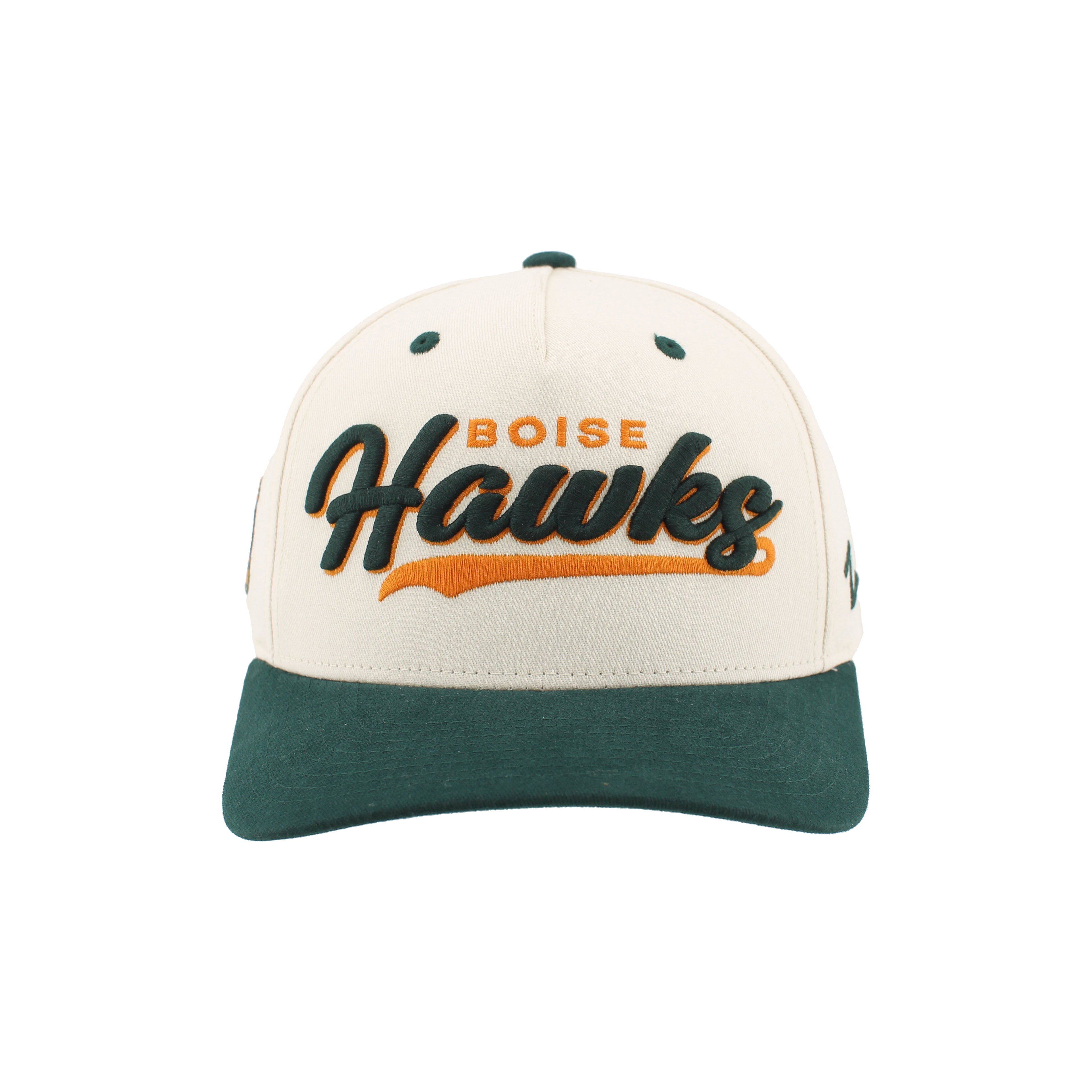 BOISE HAWKS MARQUEE SNAP BACK HAT, CREAM/GREEN