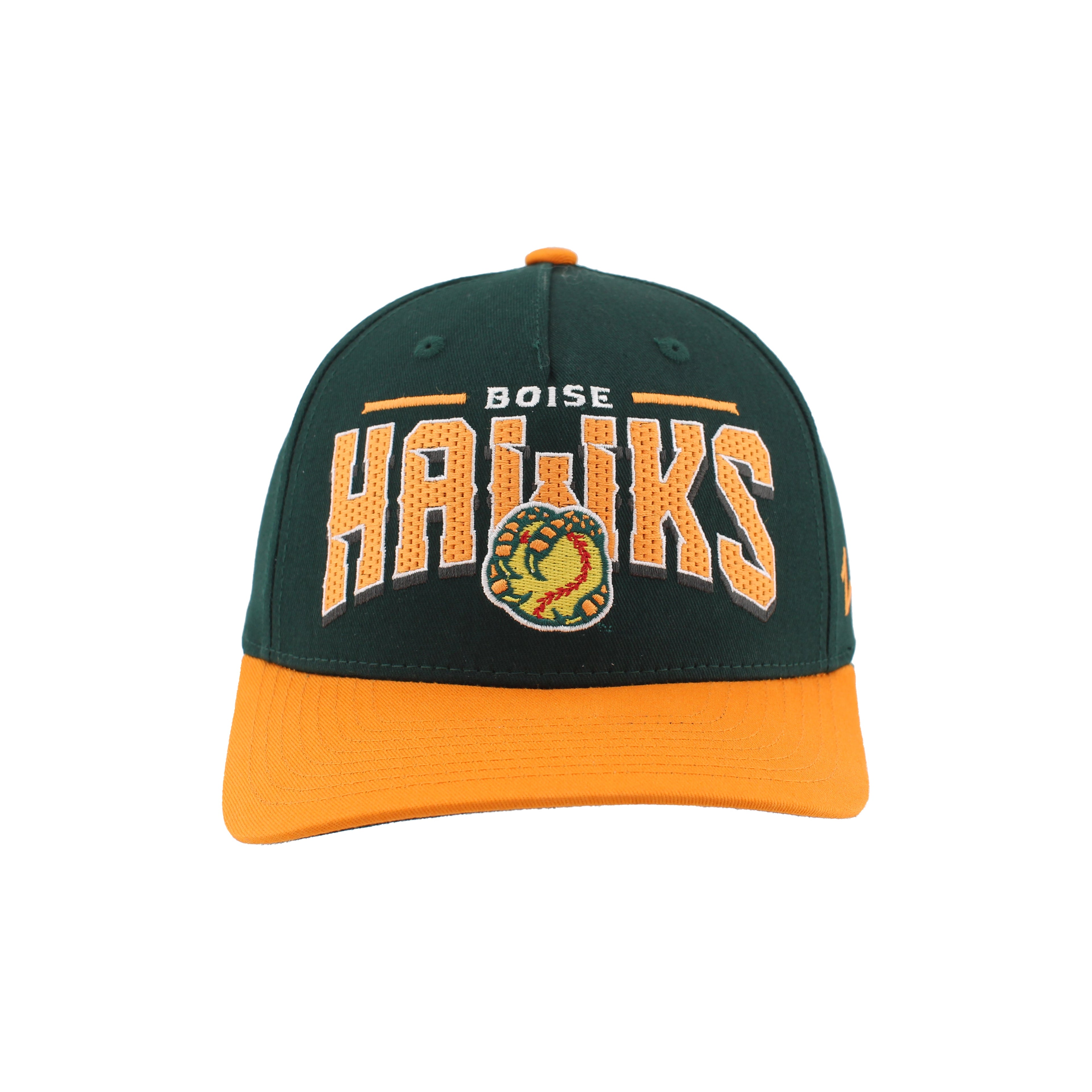 BOISE HAWKS FINEST SNAP BACK HAT, GREEN/YELLOW