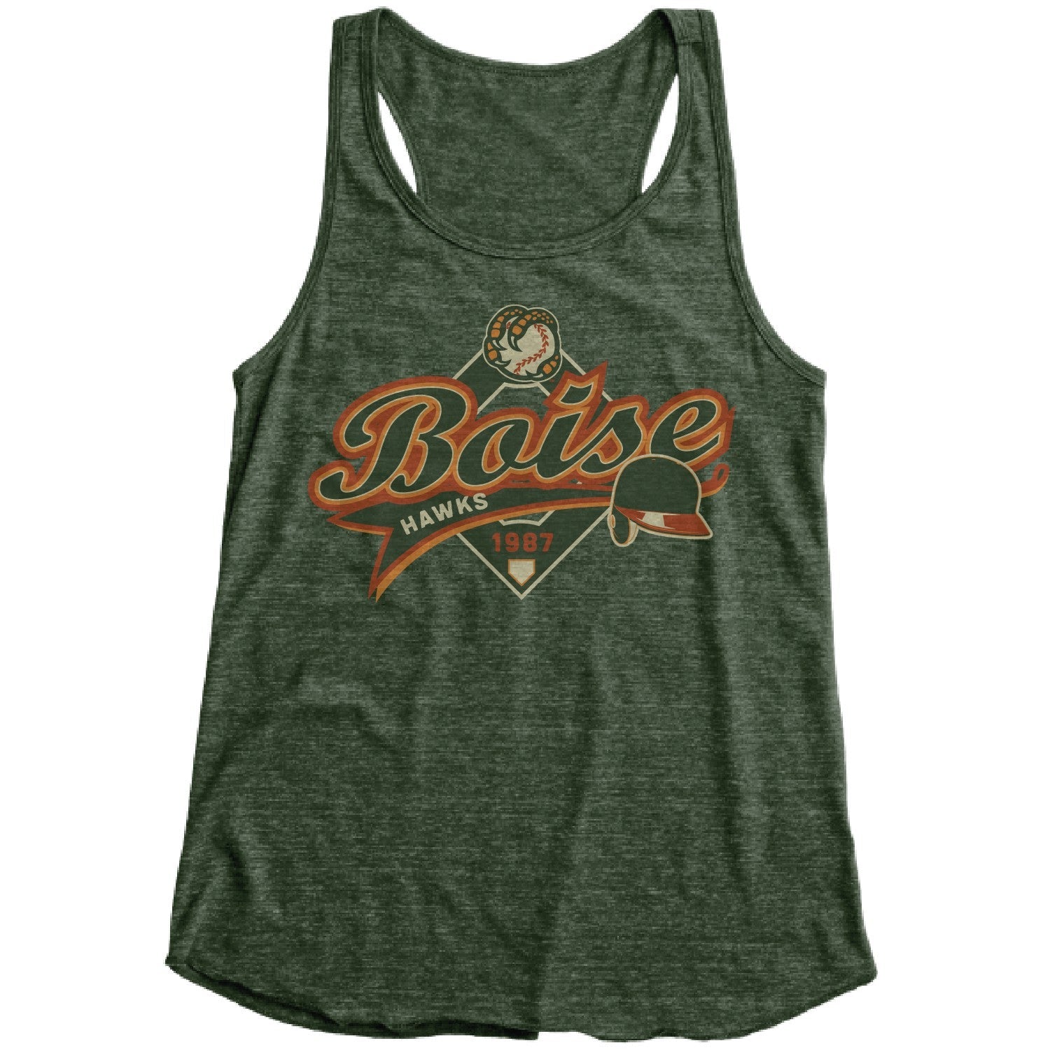 BOISE HAWKS WOMEN'S TOUGH SHOT BALL/TALON TANK, FOREST GREEN