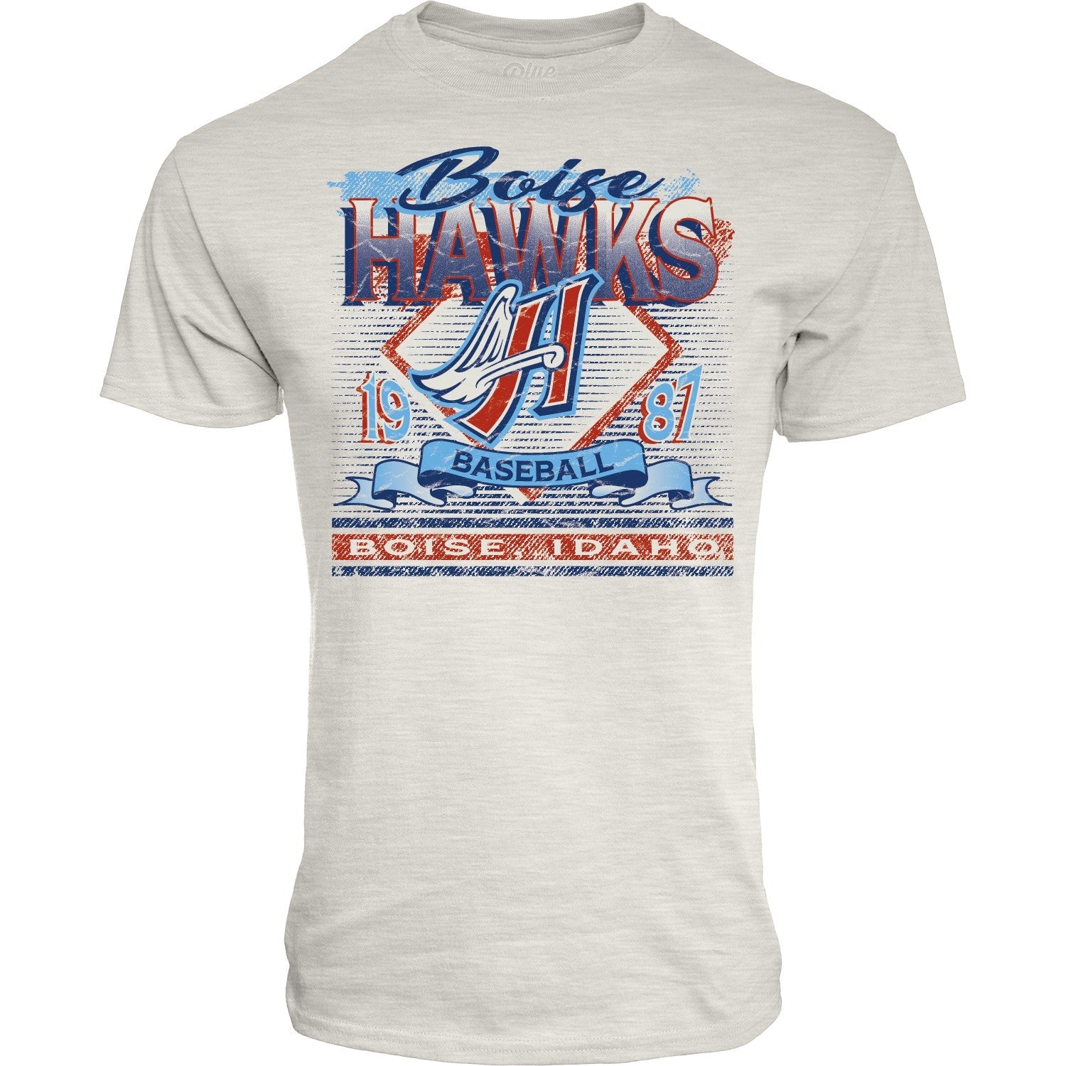 BOISE HAWKS MEN'S RUSTIC CLASSIC H-WING TEE, OATMEAL