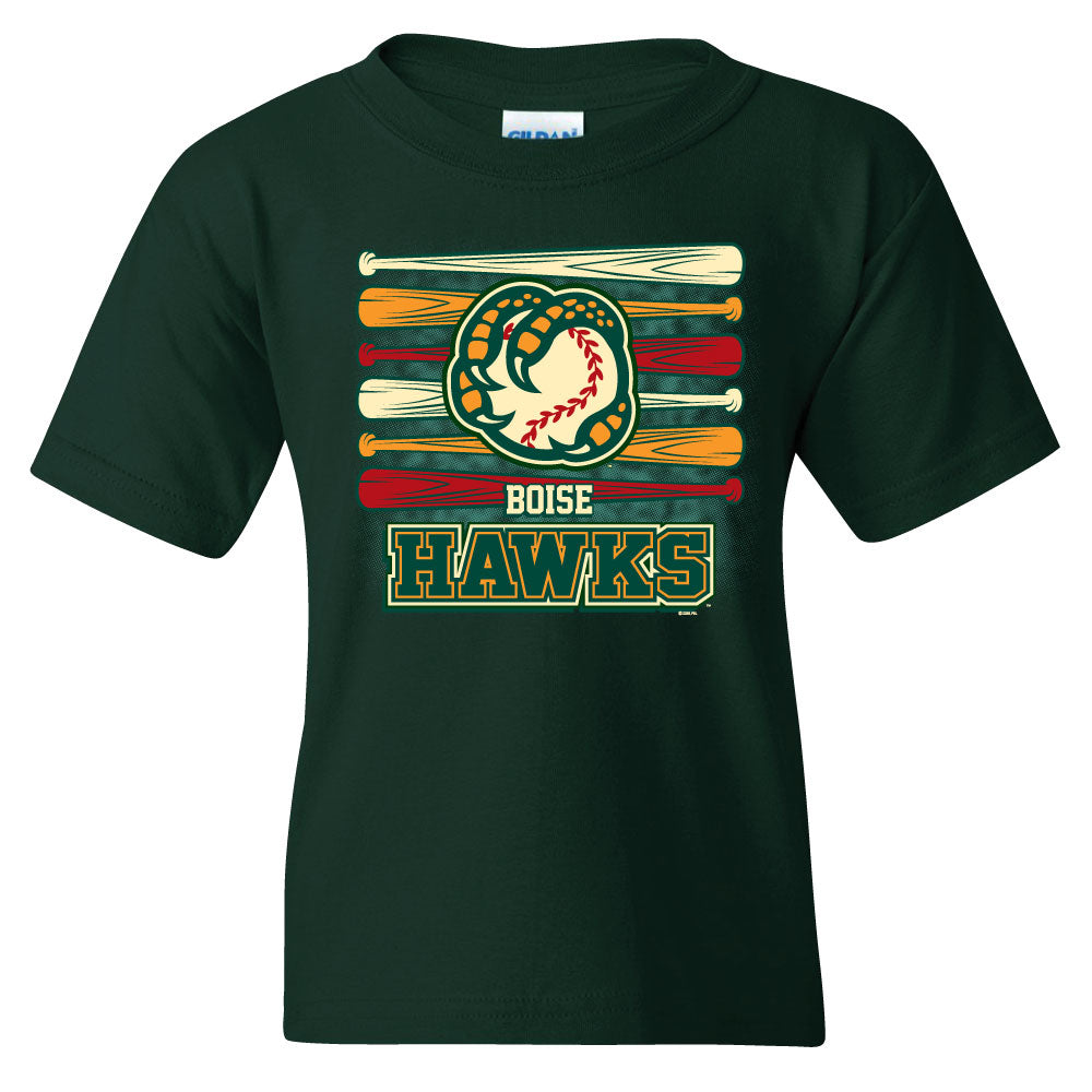 BOISE HAWKS YOUTH MARQUIS TEE, FOREST GREEN