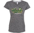 SMOKE MELANGE LADIES V-NECK TEE W/AGREE LOGO